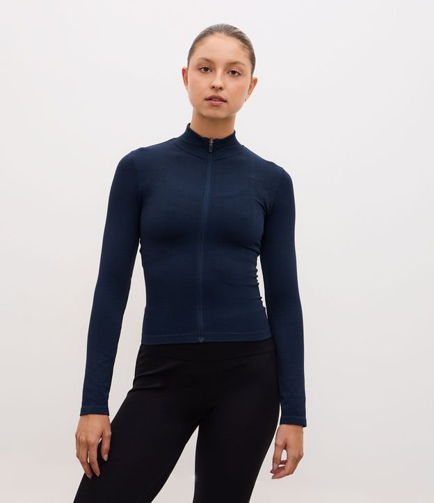Campera Deportiva Seamless con Cuello Alto 1