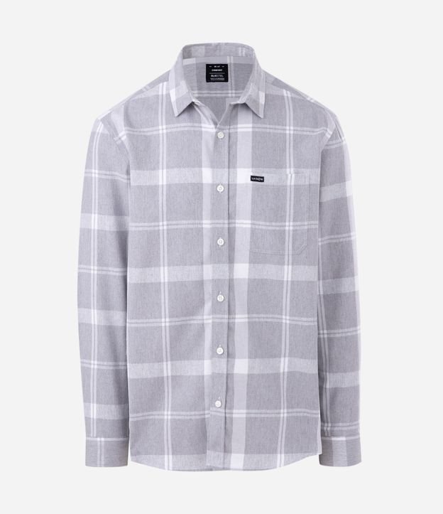 Camisa en Franela de Cuadros con Bolsillos y Botones Delanteros 5