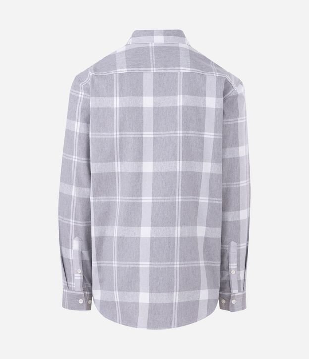 Camisa en Franela de Cuadros con Bolsillos y Botones Delanteros 6