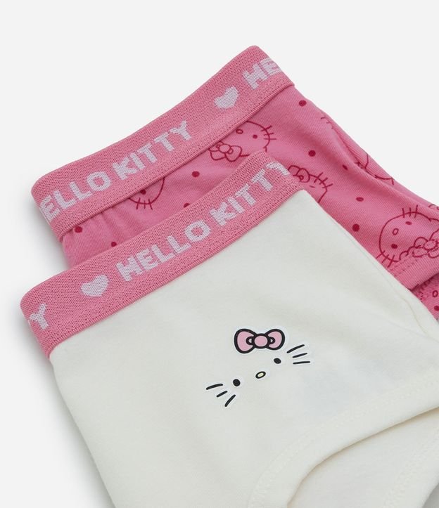 Kit 02 Bombachas Boxer Infantiles en Algodón con Cintura Elástica Hello Kitty - Talle 4 a 14 años 3