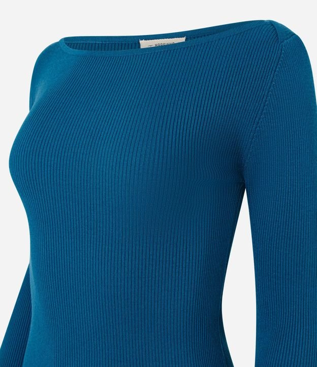 Blusa Básica Hombro a Hombro Traspasado en Punto 6