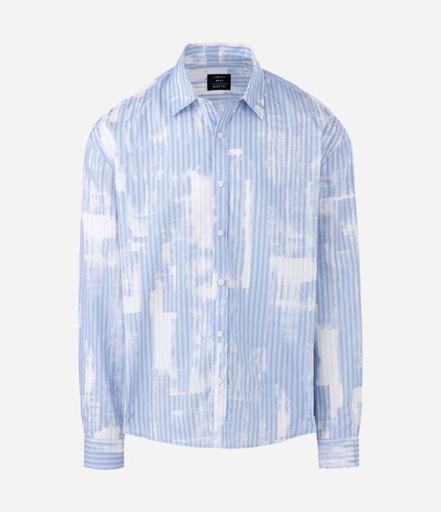Camisa Manga Larga Sastre Rayada con efecto Pincelado 5