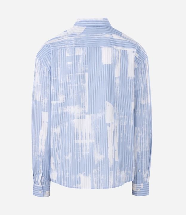 Camisa Manga Larga Sastre Rayada con efecto Pincelado 6