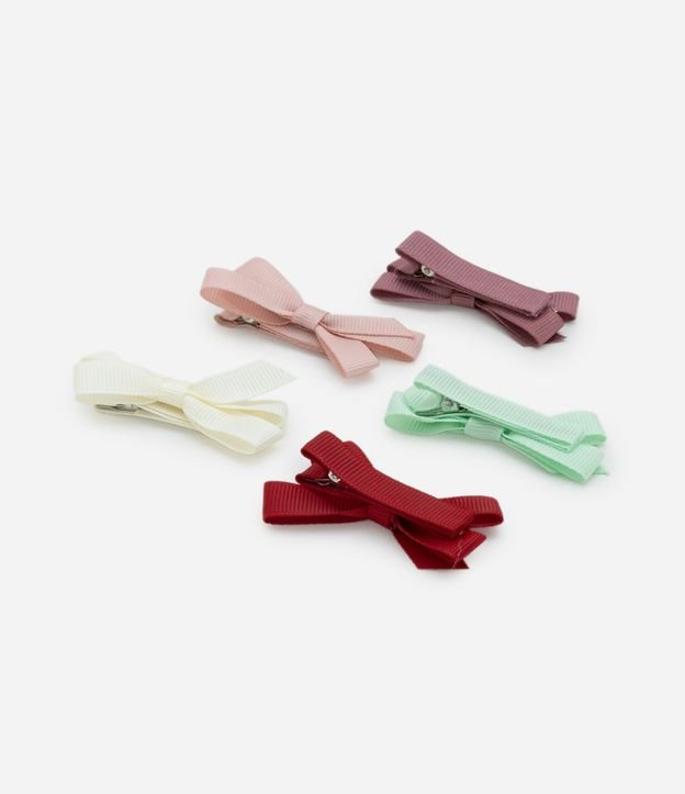 Kit 05 Pinzas para el Pelo con Moñitas Coloridos - Talle único 2