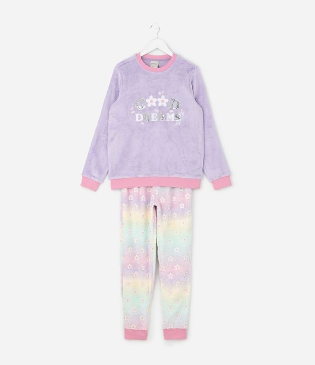 Pijama Infantil con Lettering Bordado y Lentejuelas – Talle 5 a 14 años
