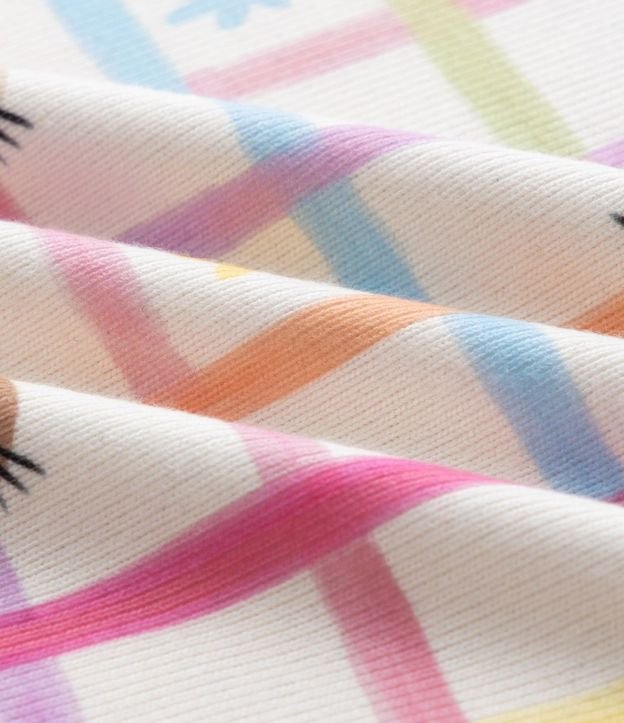 Pijama Infantil Estampa Cuadrículada Flores y Gatito – Talle 2 a 6 años 7
