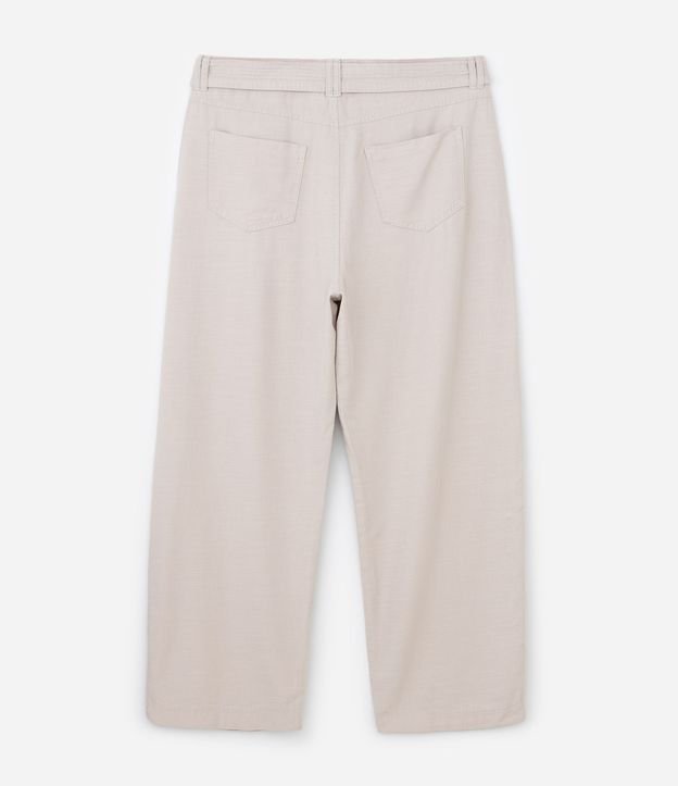 Pantalón recto en Sarga con Botones y Hebilla Cinturón Tortuga Curve & Plus Size 9