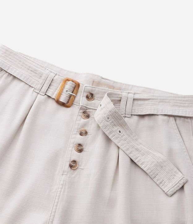 Pantalón recto en Sarga con Botones y Hebilla Cinturón Tortuga Curve & Plus Size 12