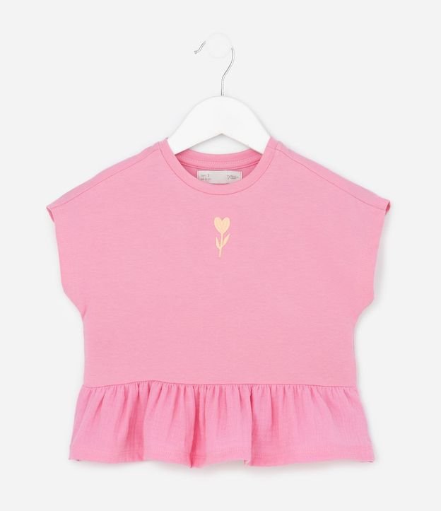 Blusa Infantil con Bordado y Volado - Talle 1 a 6 años