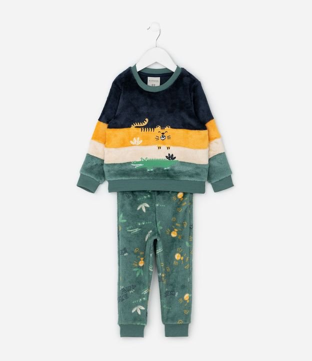 Pijama Infantil con Estampado Animales y Bloques de Colores – Talle 1 a 4 años 1