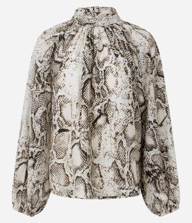 Blusa en Liocel con Manga Abullonada y Estampado Animal Print 6