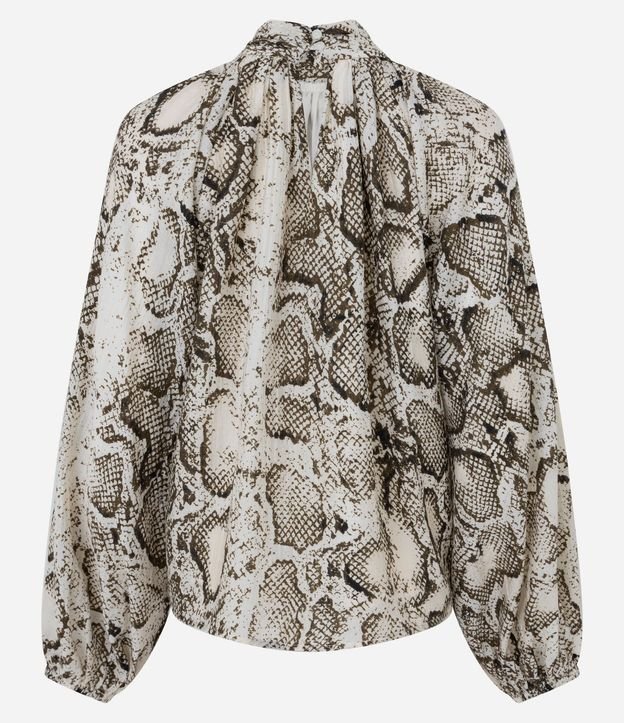 Blusa en Liocel con Manga Abullonada y Estampado Animal Print 8