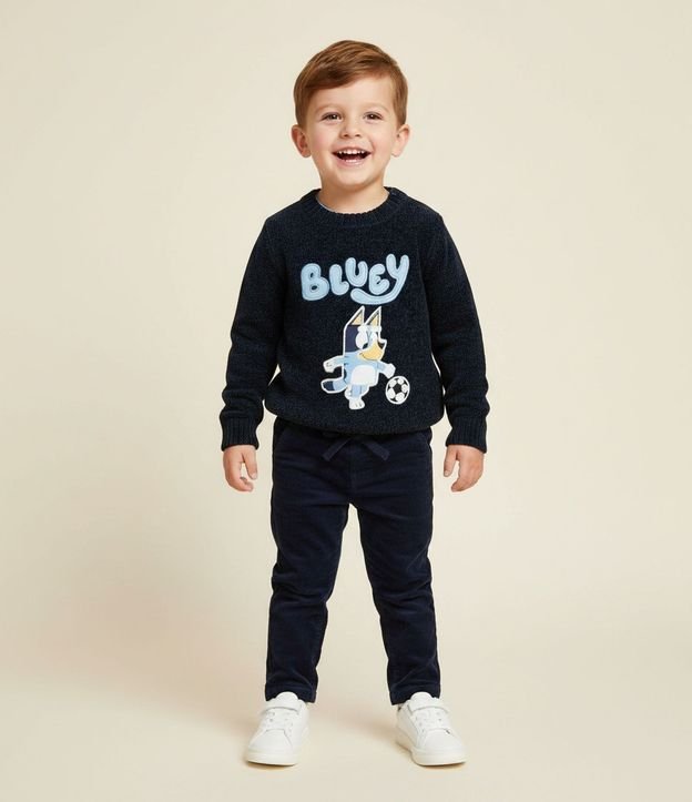 Buzo Infantil Chenille con Bordado Bluey Fútbol – Talle 1 a 6 años 2