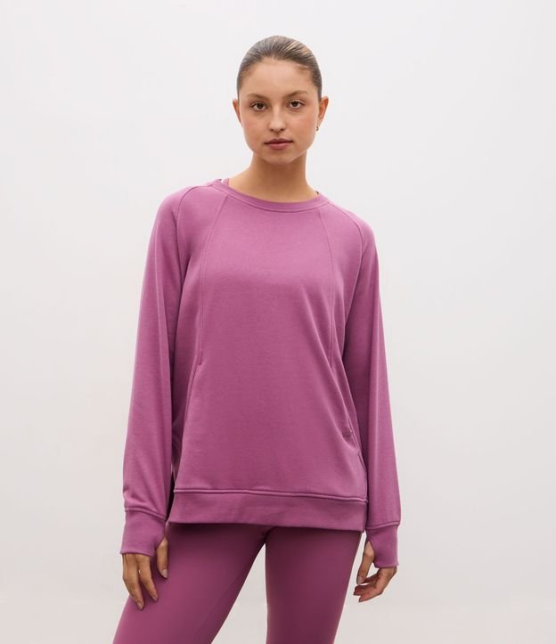 Saco Cerrado Oversized Deportivo en Algodón con Encaje Lateral