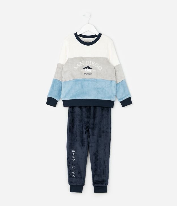 Pijama Infantil en Fleece Estampa de San Diego - Talle 5 a 16 años