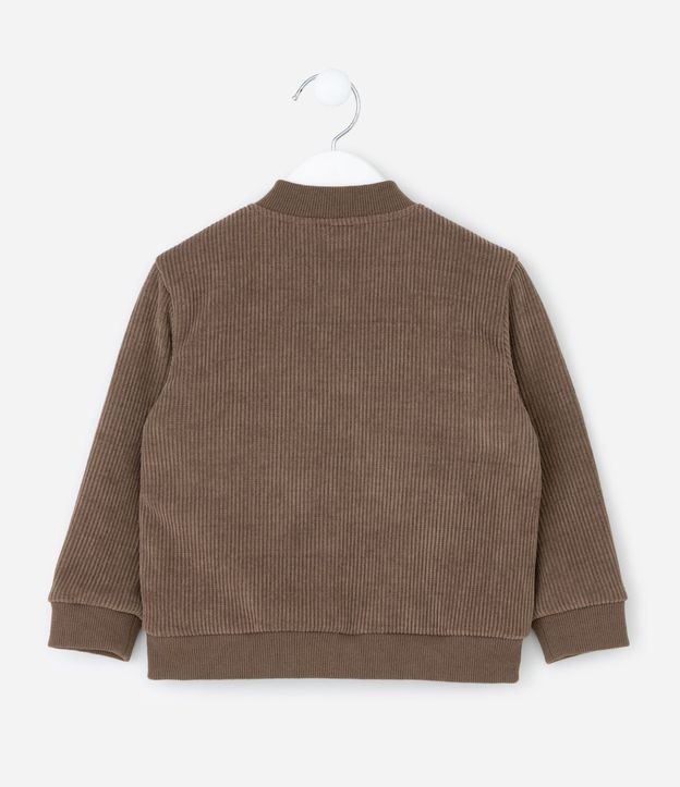 Campera Bomber Infantil en Terciopelo con Forro Sherpa – Talle 1 a 6 años 2
