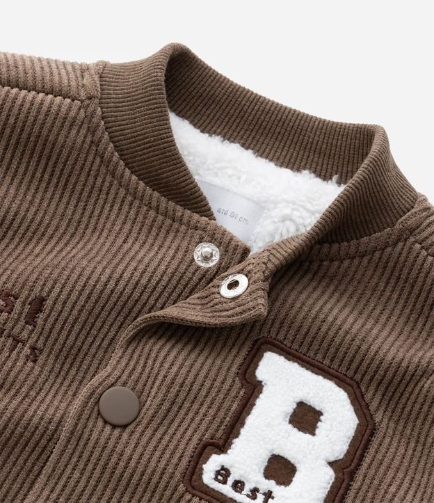 Campera Bomber Infantil en Terciopelo con Forro Sherpa – Talle 1 a 6 años 7