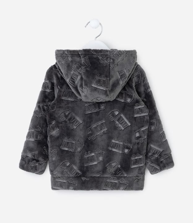 Saco Infantil con Capucha y Estampada Camiones en Relieve – Talle 1 a 6 años 3