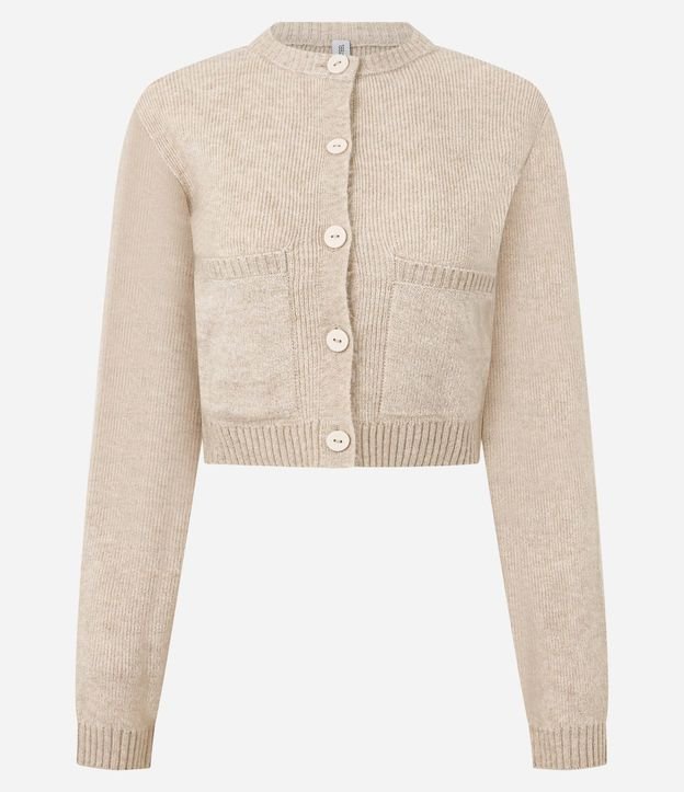 Cardigan Corto en Punto con Textura Atoallada 5