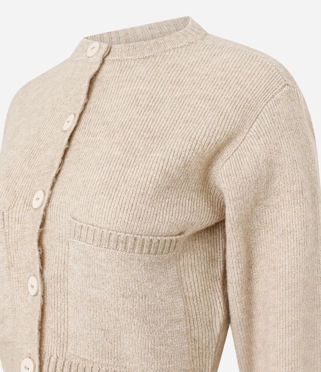 Cardigan Corto en Punto con Textura Atoallada 6