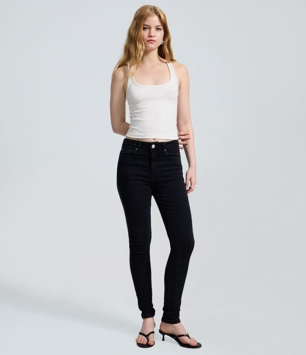 Pantalón Skinny en Jeans con Elastano y Cintura Alta 2