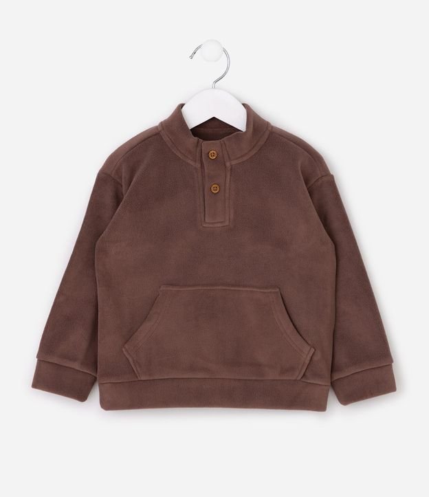 Buzo en Fleece con Cuello Alto y Botones - Talle 1 a 6 años 2
