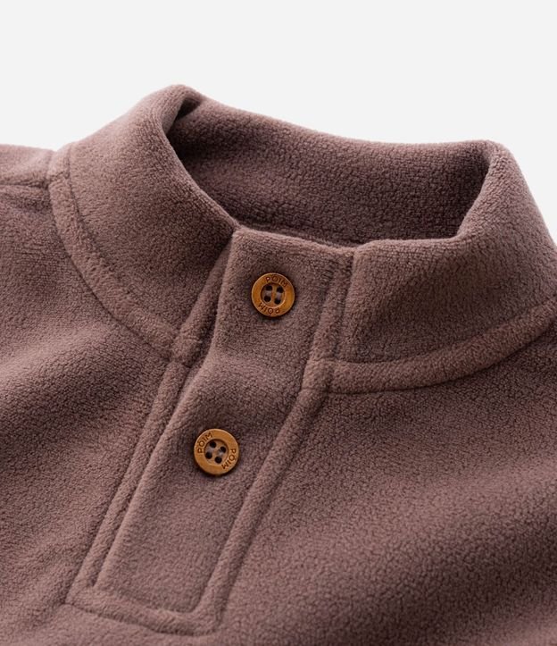 Buzo en Fleece con Cuello Alto y Botones - Talle 1 a 6 años 8