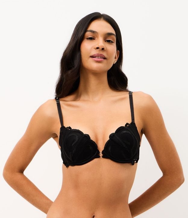 Soutien Push Up en Poliamida con Tule Geométrico y Copa 5