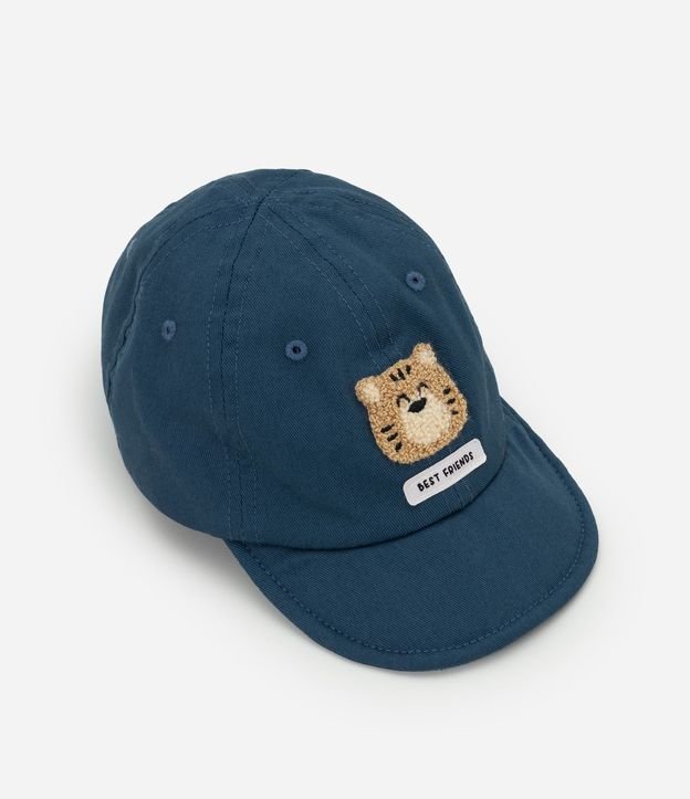 Gorra Infantil en Sarga con Patch Tigre y Etiqueta Chenille – Talle U