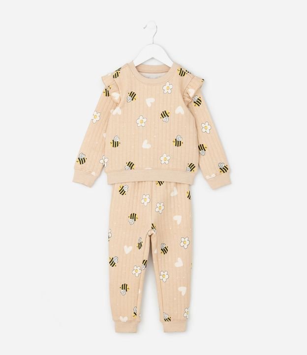 Conjunto Infantil Capitoneada con Estampa de Abejas – Talle 1 a 5/6 años 2