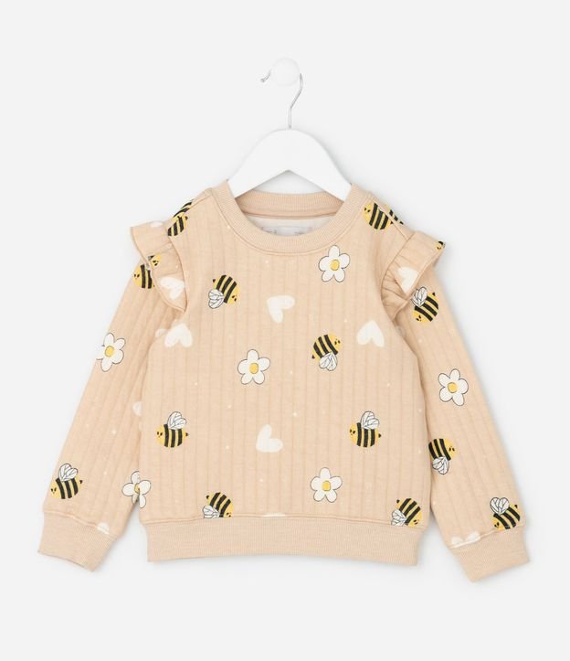 Conjunto Infantil Capitoneada con Estampa de Abejas – Talle 1 a 5/6 años 3