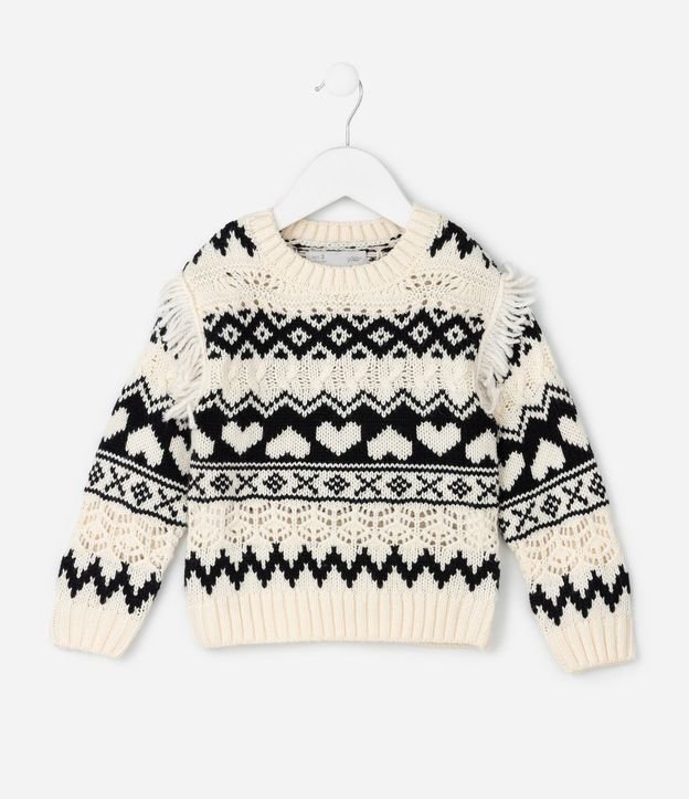 Buzo Infantil en Punto Jacquard con Estampado Tribal y Franjas – Talle 1 a 6 años 1