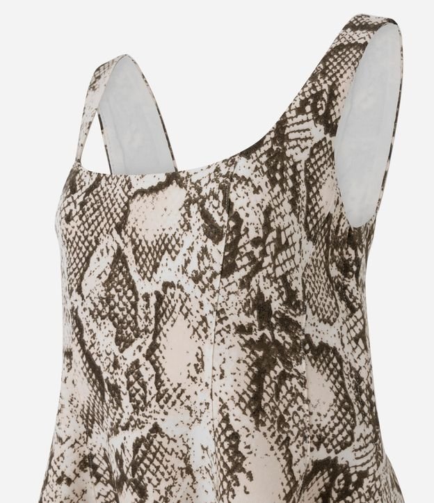 Blusa Musculosa en Sastre con Bretel Ancho y Estampado de Cobra 6