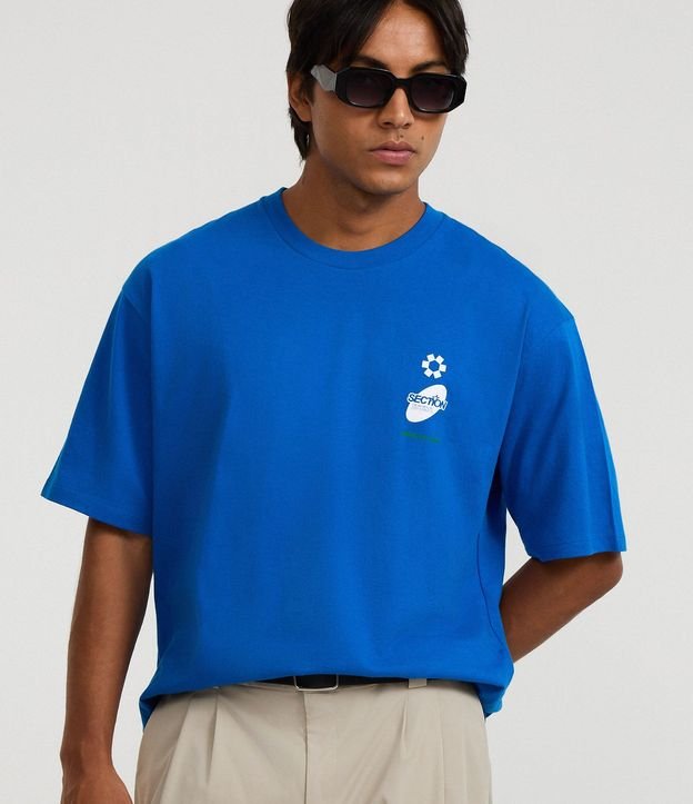 Remera Boxy en Algodón con Estampa Lettering Section