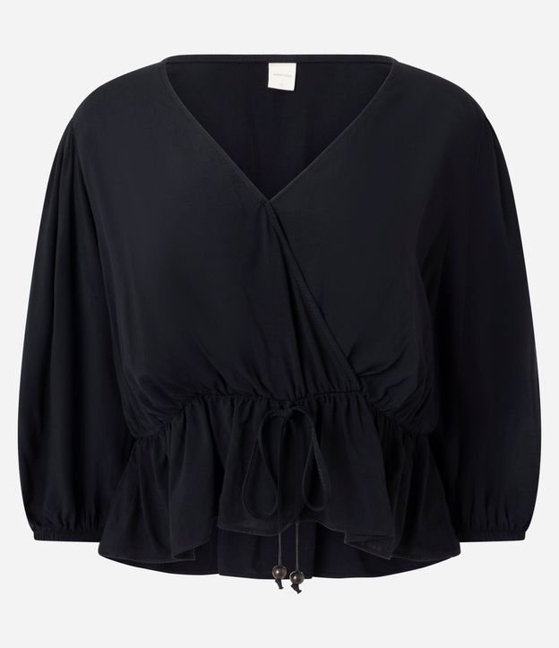 Blusa Peplum en Viscosa con Escote V Traspasado 6