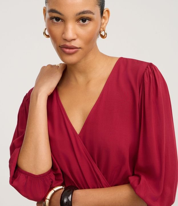 Blusa Peplum en Viscosa con Escote V Traspasado 3
