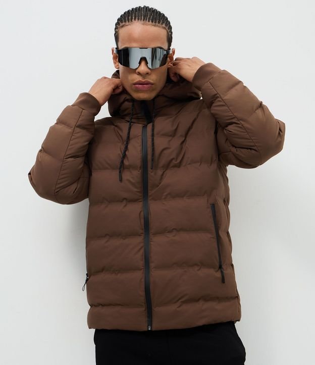 Campera Puffer Deportiva sin Costura con Capucha 2