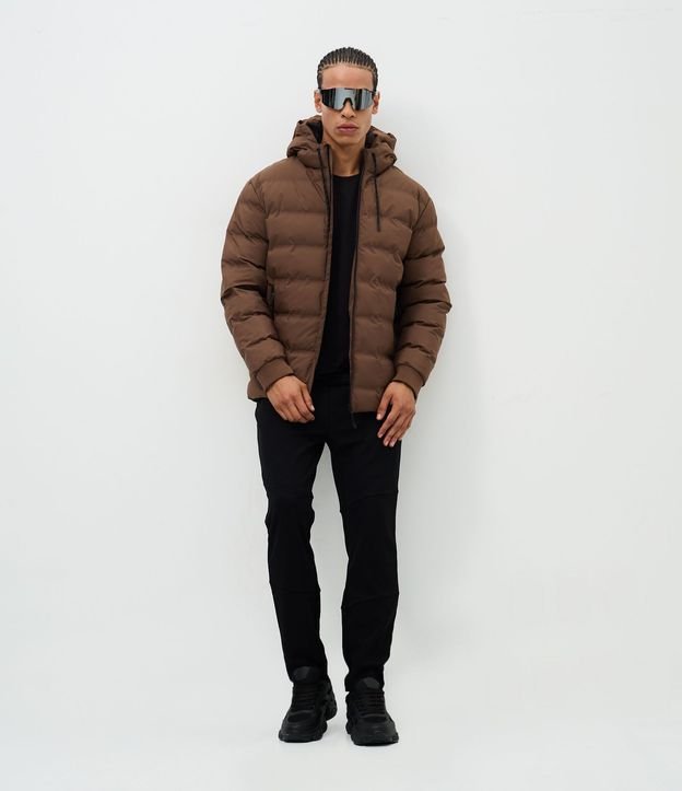 Campera Puffer Deportiva sin Costura con Capucha 3