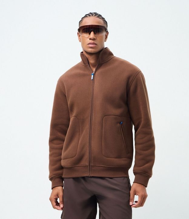 Buzo Aberto Liso con Sherpa