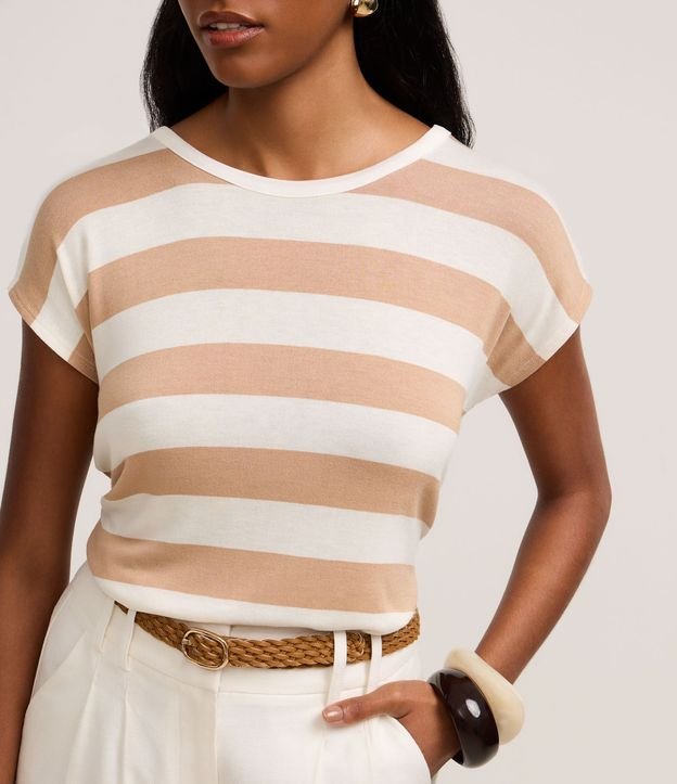 Blusa en Viscosa con Rayas Horizontales Largas 4