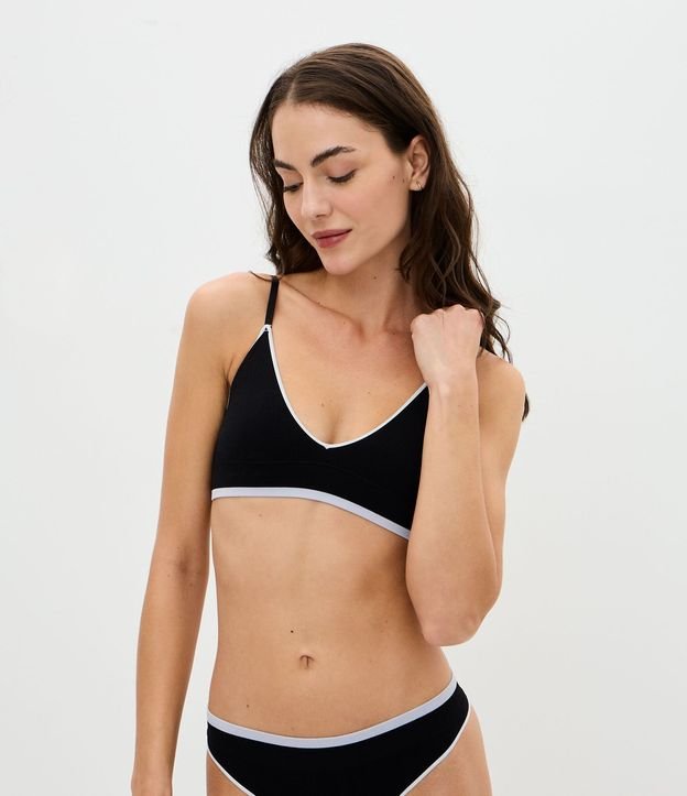 Soutien Top Seamless Texturizado con Detalle Contrastante