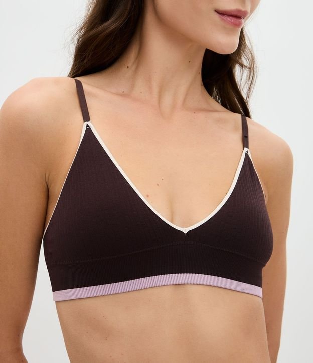 Soutien Top Seamless Texturizado con Detalle Contrastante 2