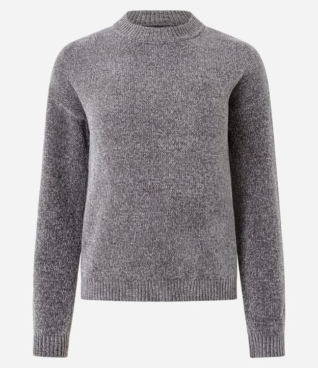 Blusa Slim en Punto Chenille con Cuello Redondo 5