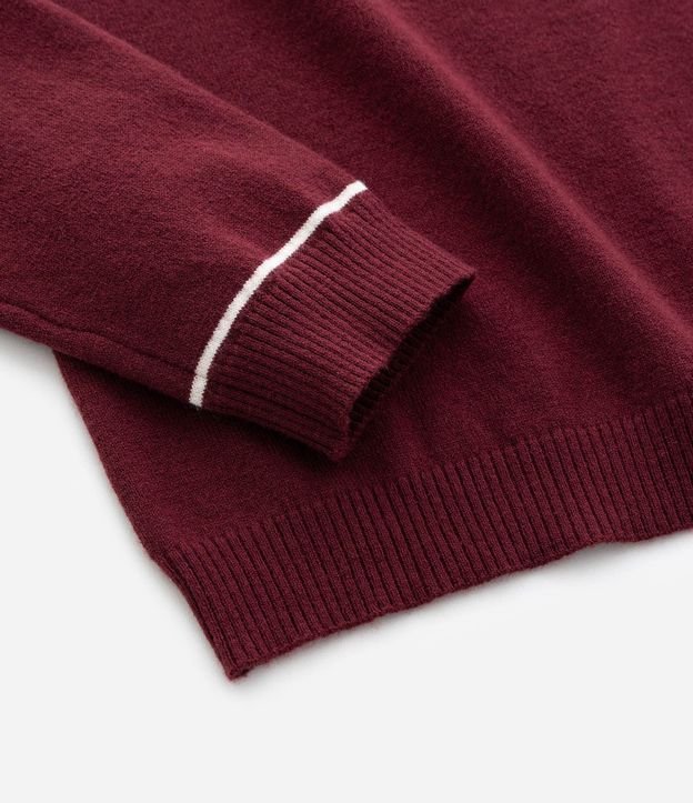 Suéter Slim en Punto con Cuello Polo y Detalle Contrastante 6