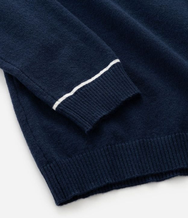 Suéter Slim en Punto con Cuello Polo y Detalle Contrastante 7