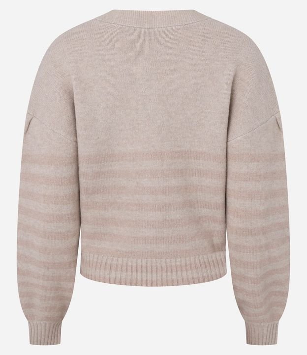 Cardigan en Punto Listrado con Escote V 7