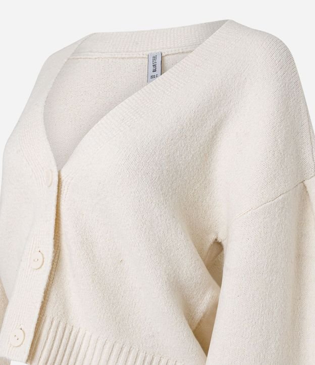 Cardigan Corto en Punto con Escote V y Botones Delanteros 6