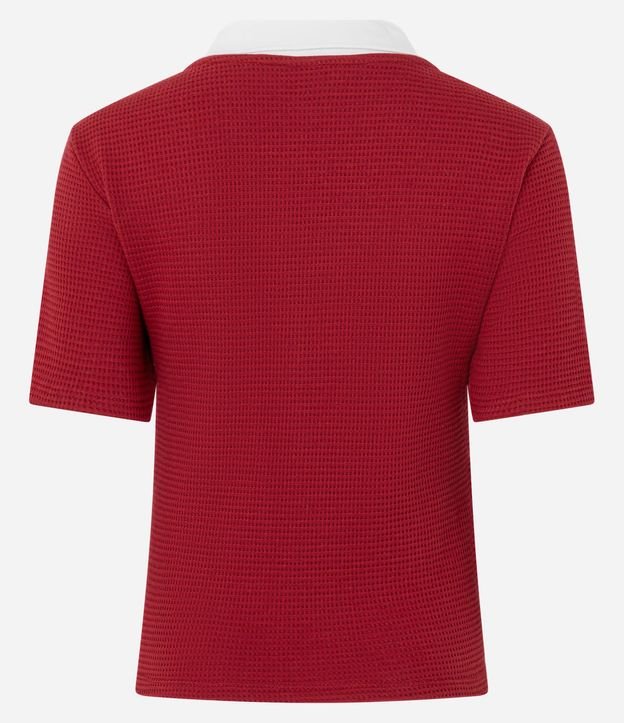 Blusa Polo con Viés Contrastantes Bordado y Textura 7