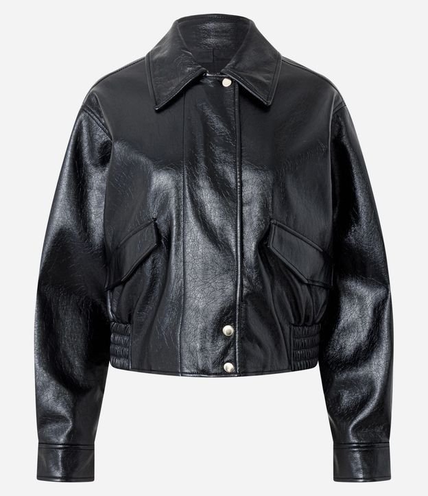Campera Bomber en PU con Elástico en el Ruedo 6
