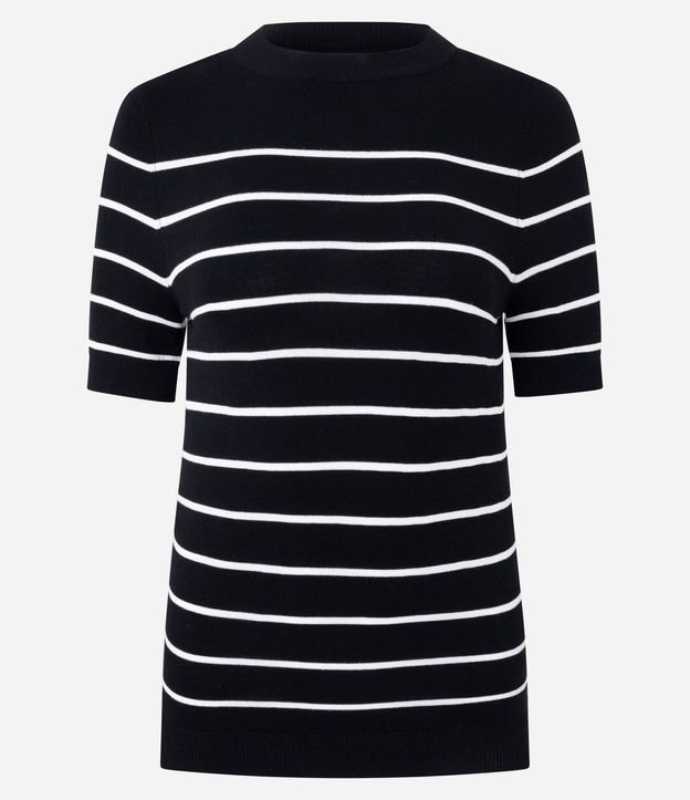 Blusa Manga corta en Punto con Estampa Rayada 5